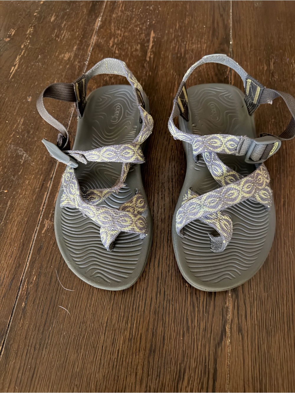 Chaco Women's Sandals in Gray with Patterned Straps